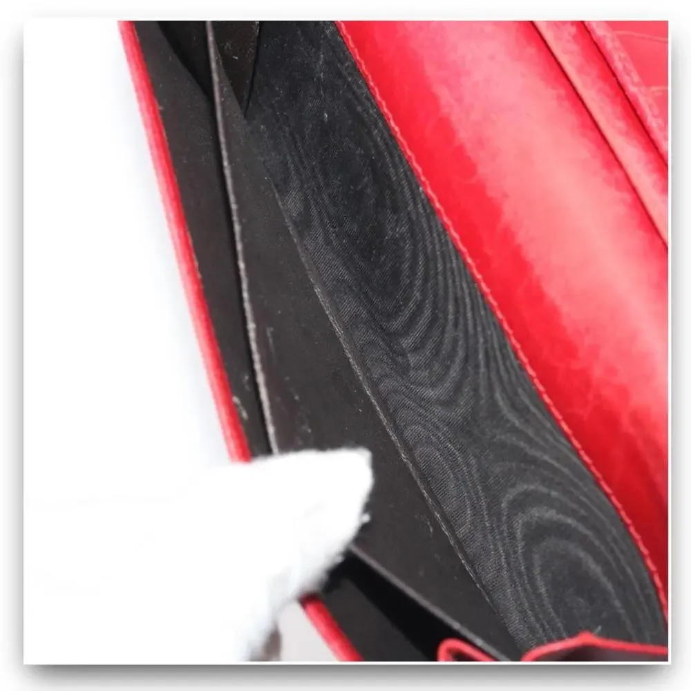 Gucci GG Guccissima Red Patent Leather Long Wallet EUC (GGXX072) - Picture 5 of 5